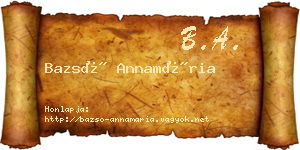 Bazsó Annamária névjegykártya