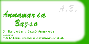 annamaria bazso business card