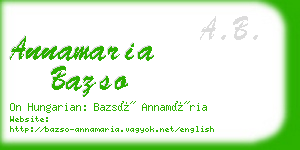 annamaria bazso business card